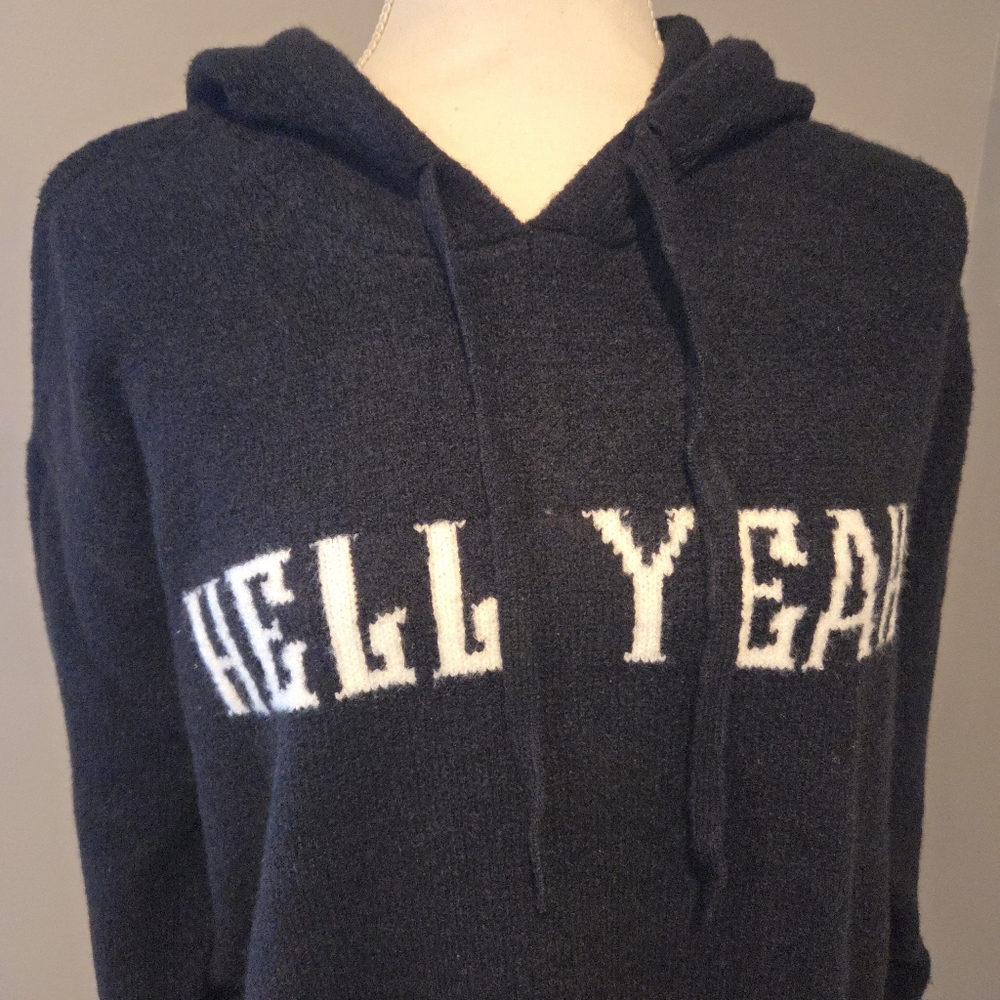 Torrid LoveSick Drop Shoulder Relaxed Fit Sweater Hoodie - Hell Yeah Black
